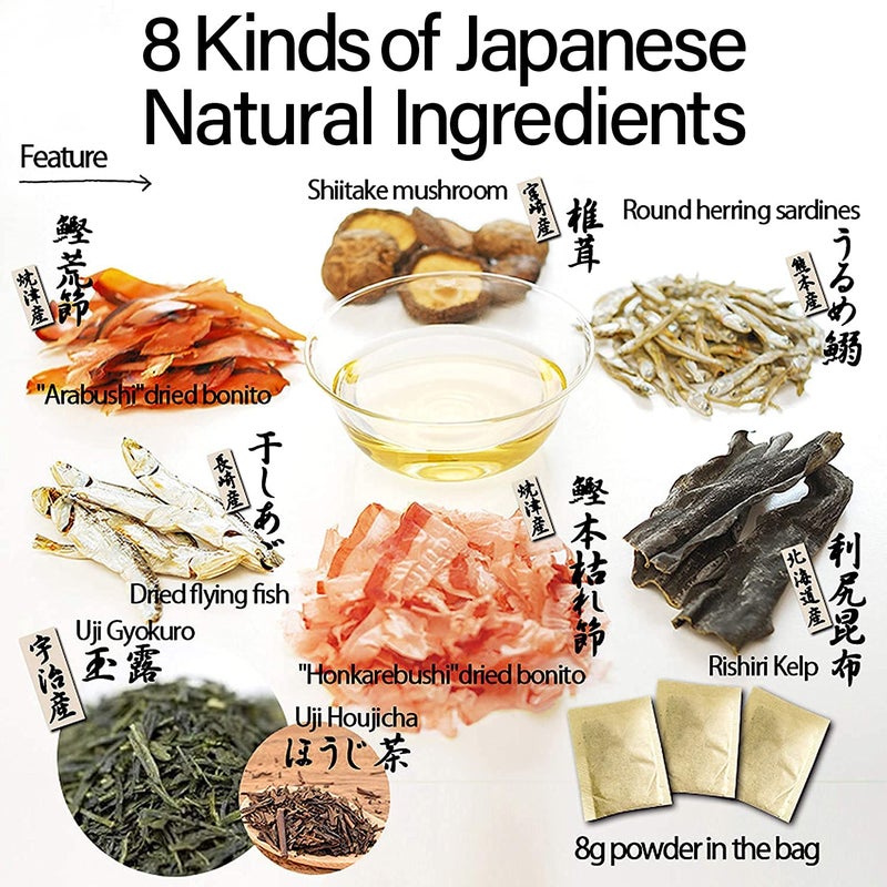 Chaganju Dashi Stock, Dashi Packet - Ramen Broth, Miso Soup, Udon, Shabu Shabu & Hot Pot Soup Base - Rich Umami Flavor, 8 Carefully Selected Ingredients - Authentic Japanese Umami Dashi, Made in Japan, 8g × 15pacs - Image 2